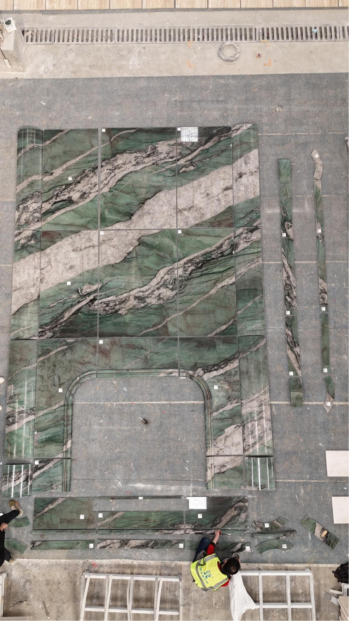 Patek Philippe Green Marble Slab for Luxury Wall Decor
