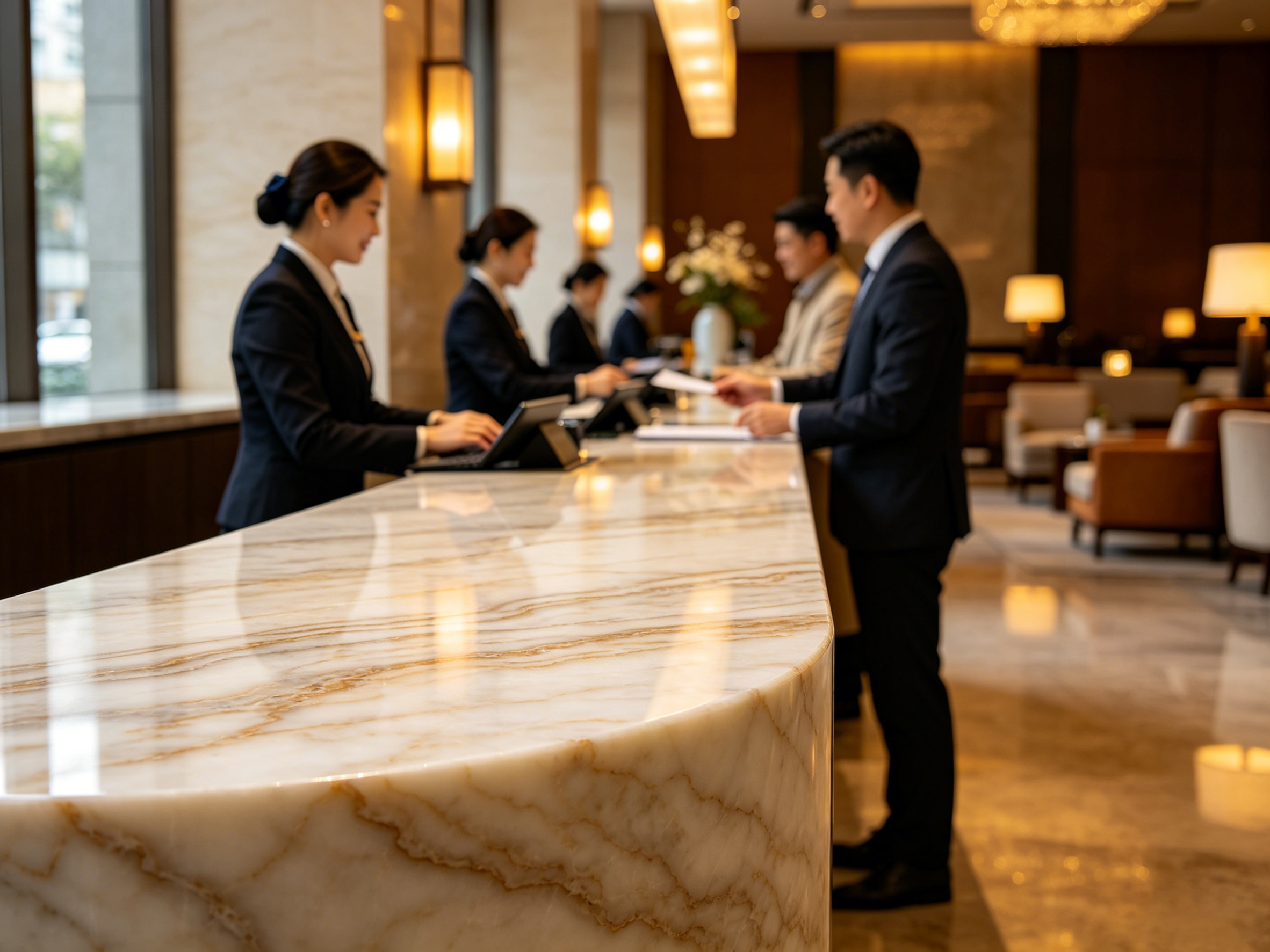 5-Star Hotel Lobby Stone Design Luxury from Floor to Column(3)
