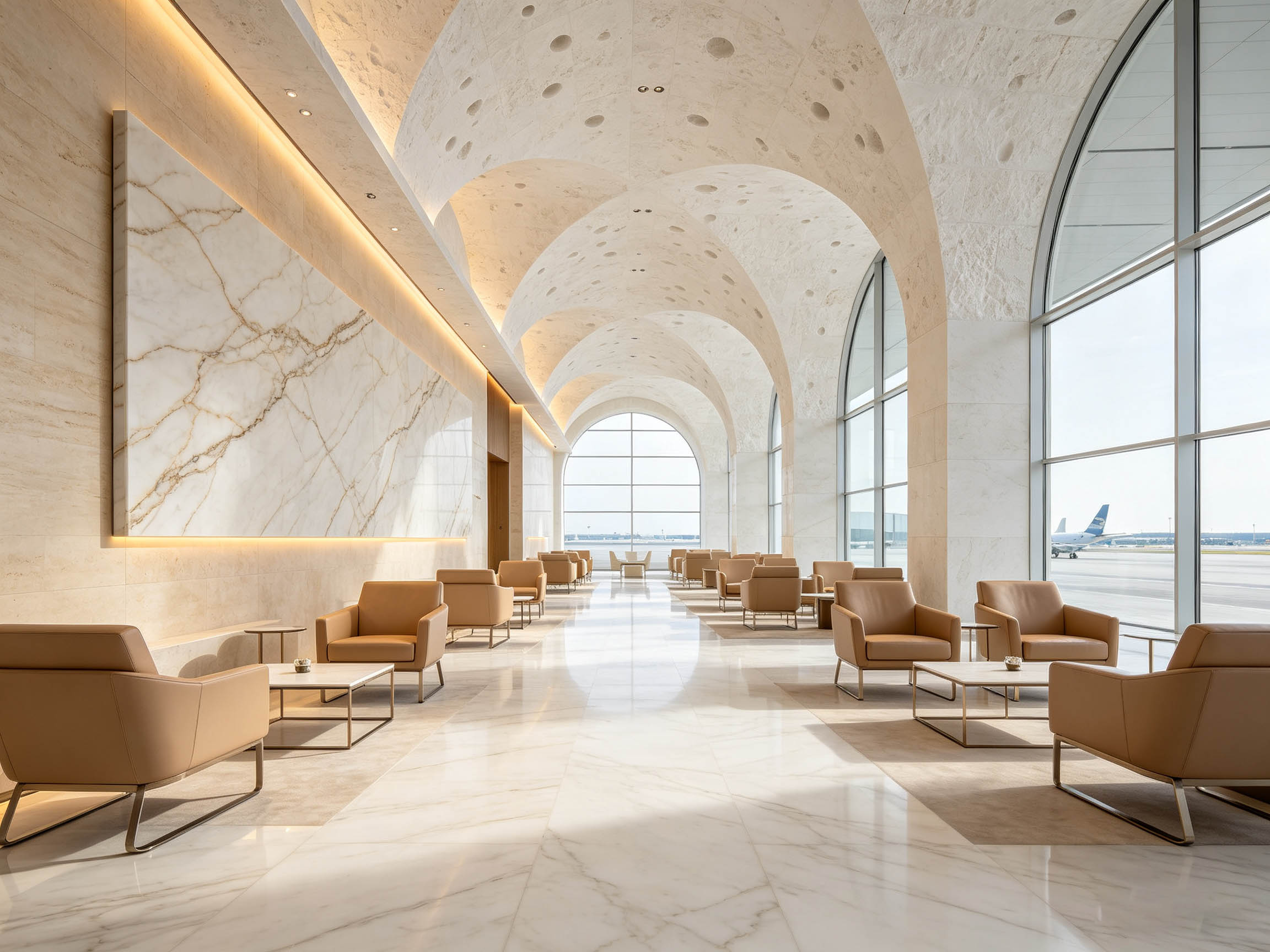 Airport VIP Lounge Stone Design Silent Expression of National Image(1)