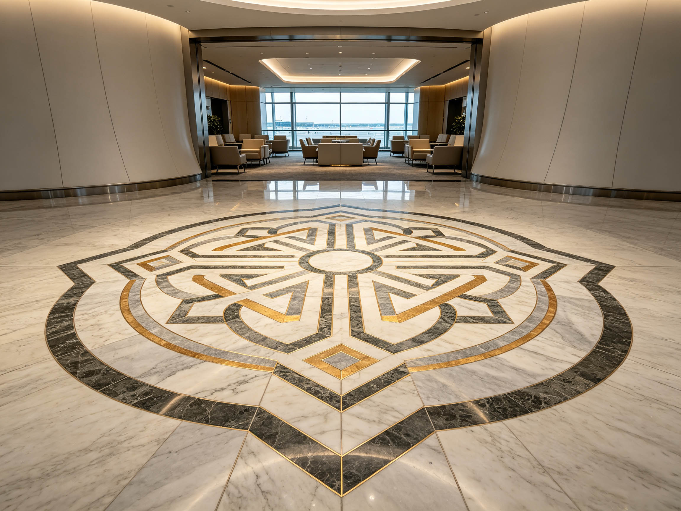 Airport VIP Lounge Stone Design Silent Expression of National Image(2)