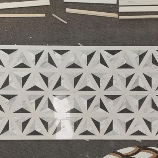 Geometric marble waterjet for Corridor Flooring
