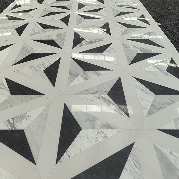 Geometric marble waterjet for Corridor Flooring(2)