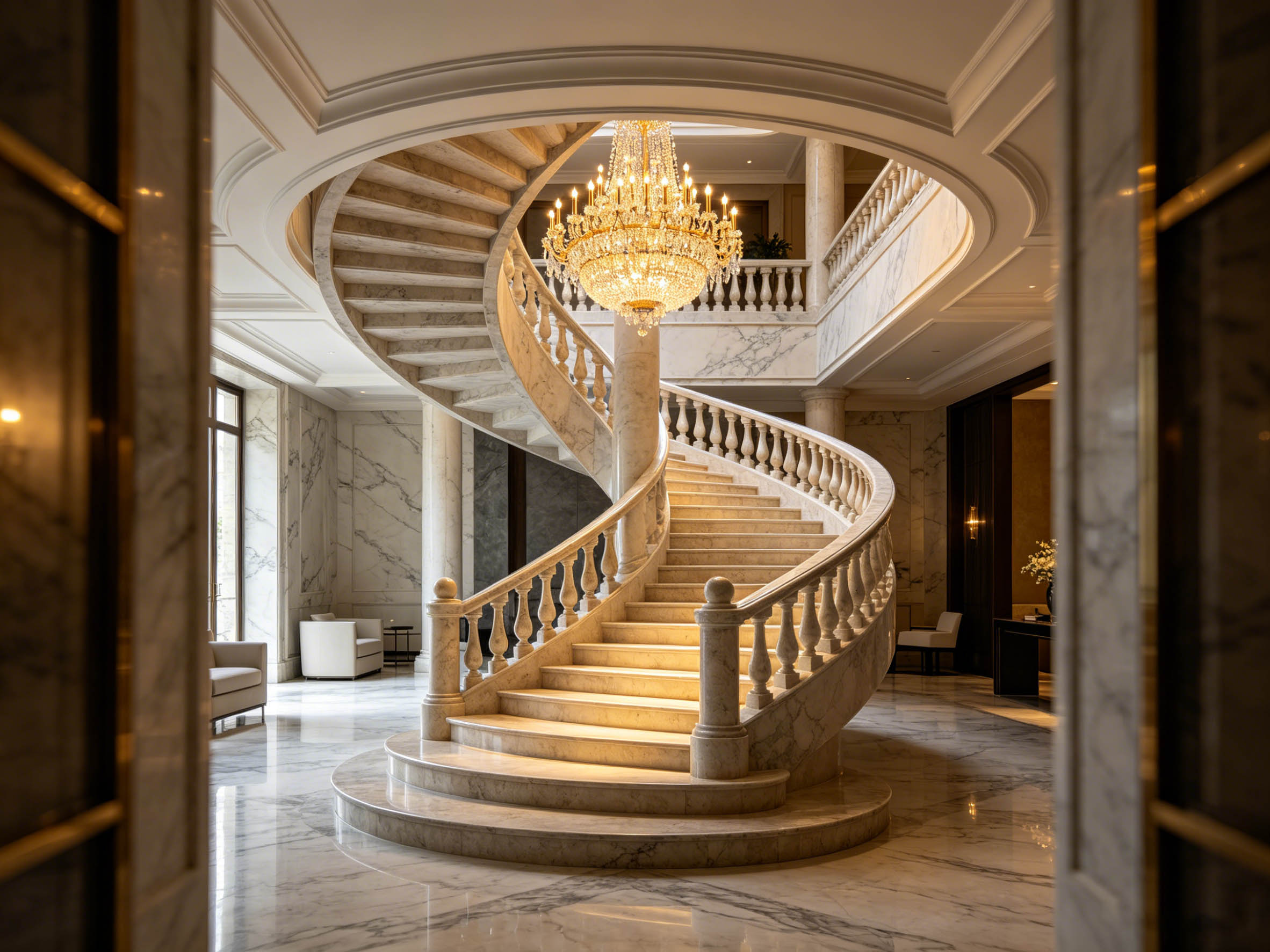 Villa Spiral Staircase Stone Matching Solutions